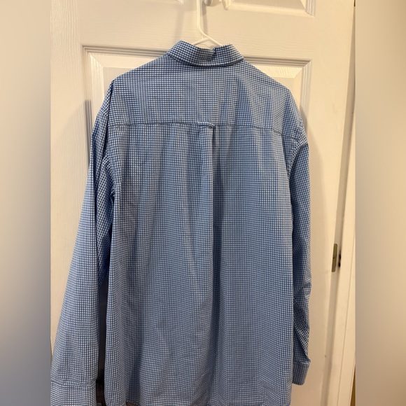 Izod Light Blue Gingham Men's Shirt - Picture 5 of 7